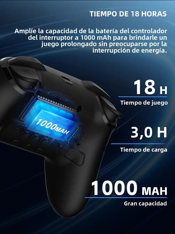 Sort og blå trådløs Bluetooth-controller med Turbo Dual Vibration, kompatibel med PS4/PS4 Pro/PS4 Slim/PC