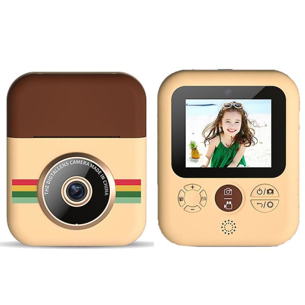 Barnleksaker Bärbar minifotoskrivare Ingen länk med kamerafunktion Barnkamera med 32g minneskort