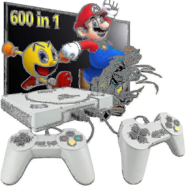 Utsøkt spillkonsoll innebygd 600 spill Klassisk videospillkonsoll Plug And Play-konsoll