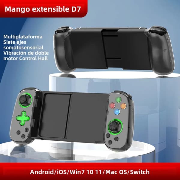 Sort trådløs controller, kompatibel med PS5, PC/MAC, mobile enheder