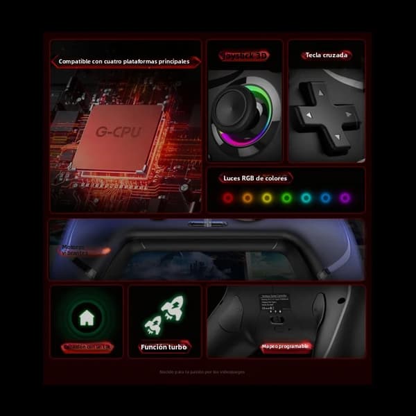 Line Packaging Trådløs Controller med Dobbelt Vibration & Lys, 4. Generations Seks Akser