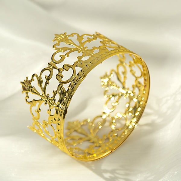Guld krona, prinsess kron tiara dekoration bröllop födelsedag tårta dekoration, 13,5*6 cm