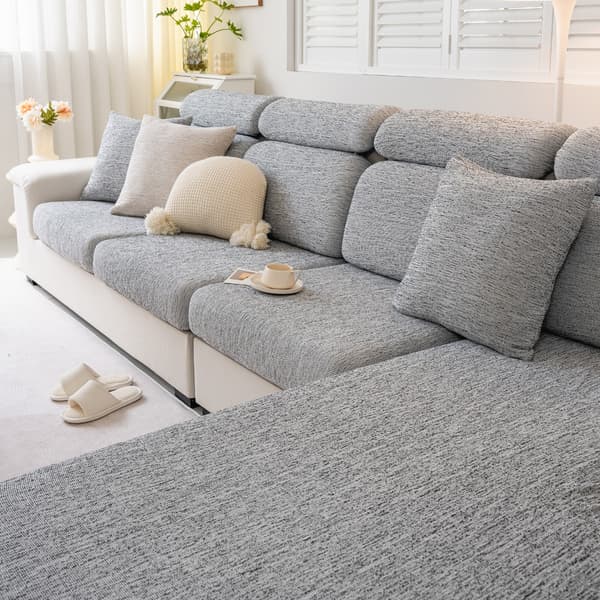 Space Gray; Plus Size S, 65×85cm bred, 65×85cm lang; Bomuld og linned fuld sofaovertræk, skridsikkert sofabetræk, universal sofahynde til alle årstider S