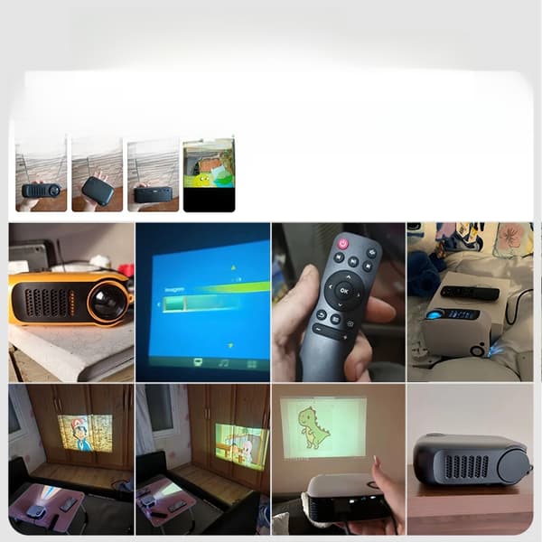 Den bärbara LED-projektorn A2000 är en mini smart videoprojektor som passar för hemmabio, stöder 1080P Full HD och har inbyggda högtalare Black US
