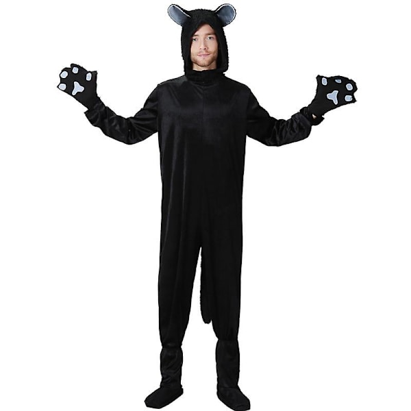 Familie Kattekostume Sort Sød Kat Cosplay Til Børn Halloween Kostume Kat Fancy Kvinder Kjole Dyr Jumpsuit Mænd Drenge Women L