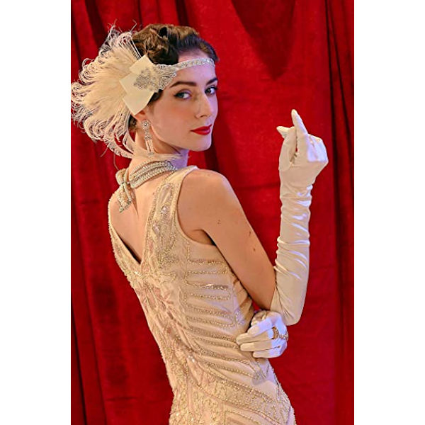 Kvinders Aftensko Handske Lang Satin Handske Satin Bryllupshandske Kjole Tilbehør År 1920 Klassisk Stil til Bryllup Aften Opera Elastisk Talje, Rød