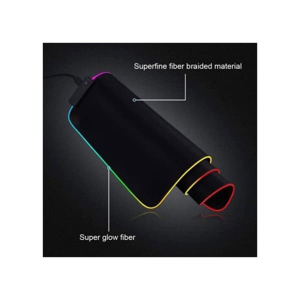 Stor RGB Gaming Musemåtte 90x40cm LED Baggrundsbelyst Udvidet Skrivebordsmåtte