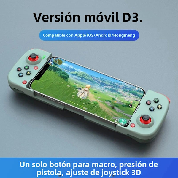 D8 Sort Bluetooth 5.2 Teleskopisk Gamepad, Kompatibel med Android, iOS, PS3, PS4, Switch, iPad