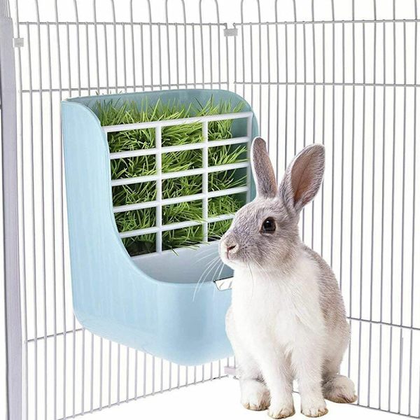 Kaninfoder Kanin Marsvin Høfoder, Hø- og Foderskåle Foderstativ til Kanin Marsvin Chinchilla, 9730