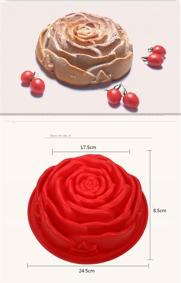Bageudstyr Non-Stick Silikoneform til Muffins, Chokoladekage, Sæbeform, Roseform