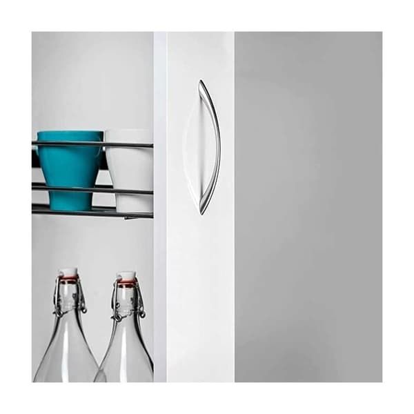 Set med 10 möbelknoppar – Dörrknoppar i rostfritt stål, borstad nickel finish, 128 mm centrum, silver