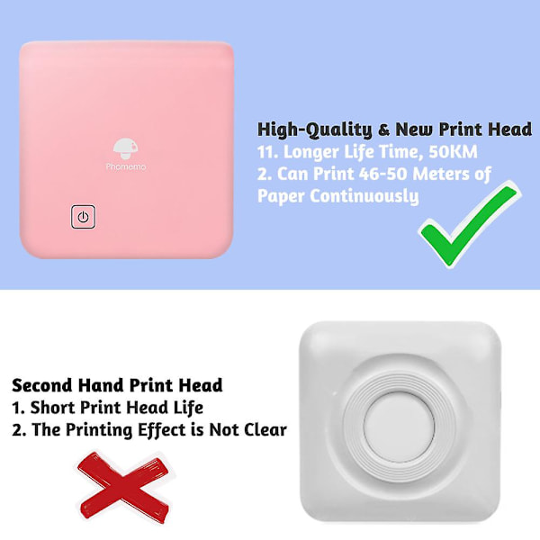 M02 Pro Termisk Miniprinter - Bærbar Printer Kompatibel med iOS og Android - 15/25/53mm Termisk Etiketudskrivning
