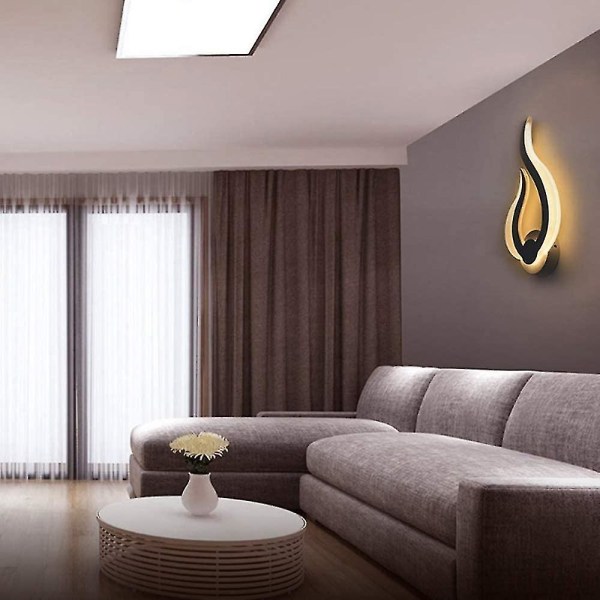 Indoor Led Wall Light, 10w Modern Wall Lamp, Flame Shape Wall Lamp 3000k Warm White For Kitchen Staircase Bedroom Hallway,   Ip20 [energy Class A +