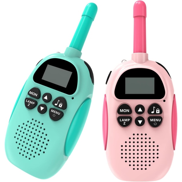 Børne walkie talkie, legetøj 3-12 år gammel genopladelig walkie talkie med 16 kanaler 2 kanals radio og lommelygte