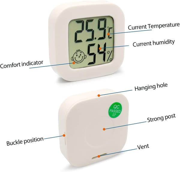 Pieces Mini Digital Inomhus Termometer Hygrometer Luftfuktighet Temperatur LCD-skärm Bluetooth Trådlös Sensor Termometer för Hem, Kontor, Di