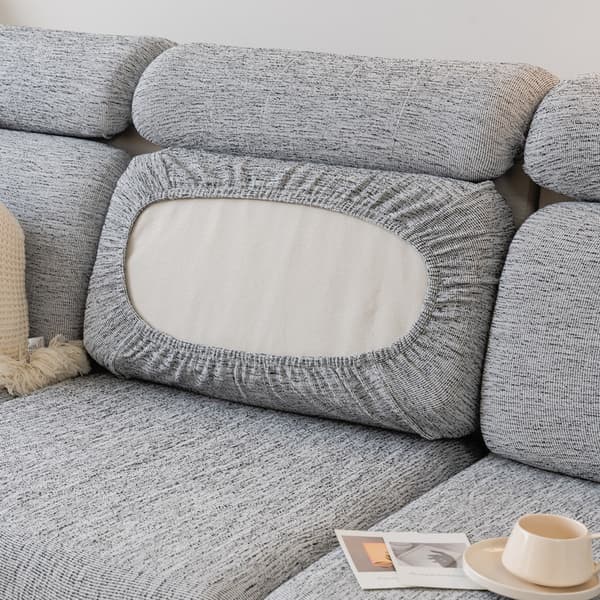 Rymdgrå; 45×45cm prydnadskudde (fyllning ingår ej); Fulltäckande sofföverdrag i bomull och linne, halkfri soffskydd, universell soffkudde för alla årstider Pillowcase