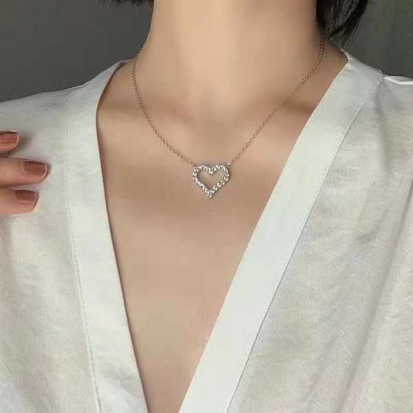 14K Guldförgyllt Smalt Hängehalsband | Hjärta, Punkt, Halo, Fjäril Hänge | Lagerhalsband | Guldhalsband för Kvinnor