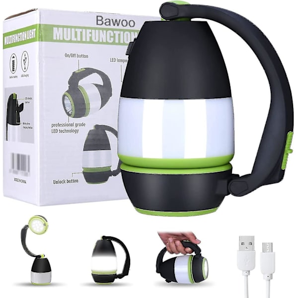 LED Camping Light, IPX4 Vanntett, Lysegrønt Nødlys