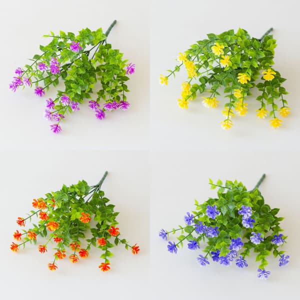 Konstgjord blomsterbukett, orange, 10 knippen