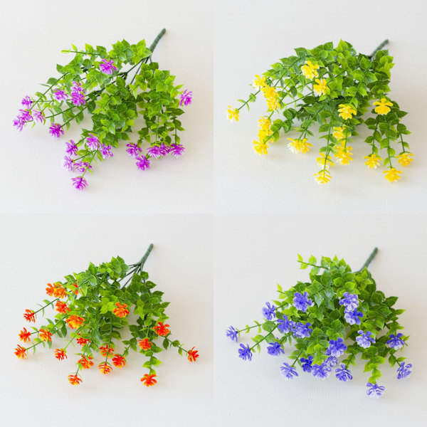 Kunstig blomsterbukett, oransje, 10 bunter