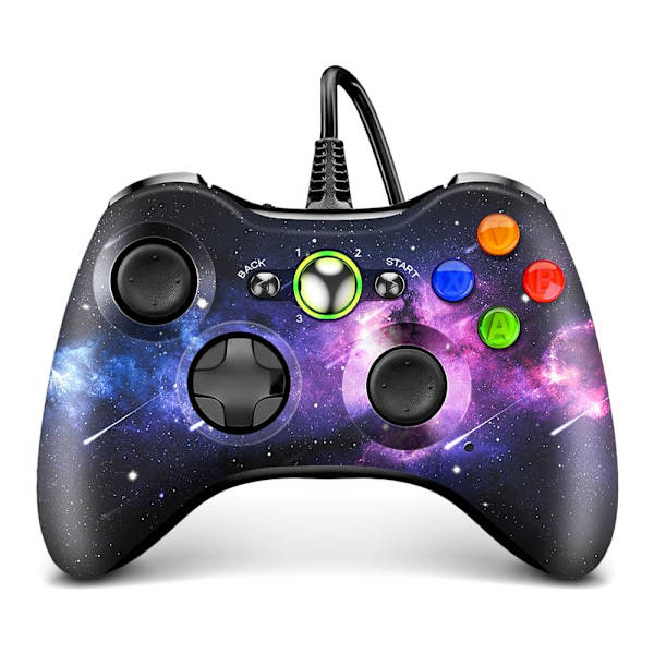 Sort D6DP Trådløs Gamepad med Turbo Vibration, Forlængerkabel, Kompatibel med Android/iOS/Switch/PC