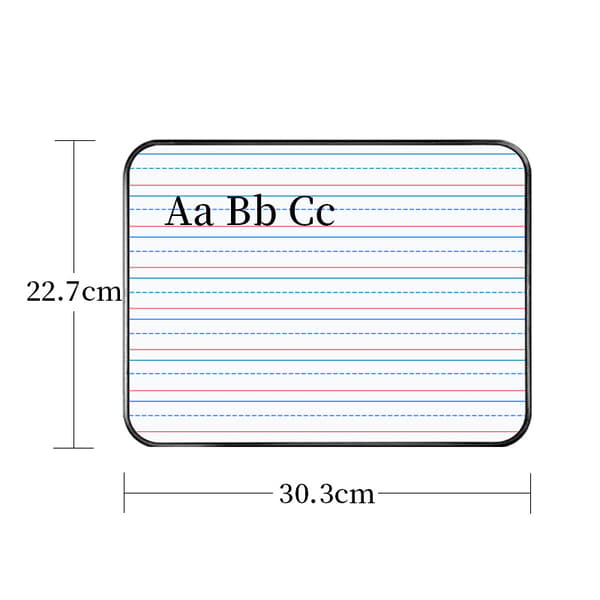 Dubbelsidig whiteboard för barn med kanter, perfekt för hemstudier och klassrumsanvändning, 30,3x22,7cm-14868