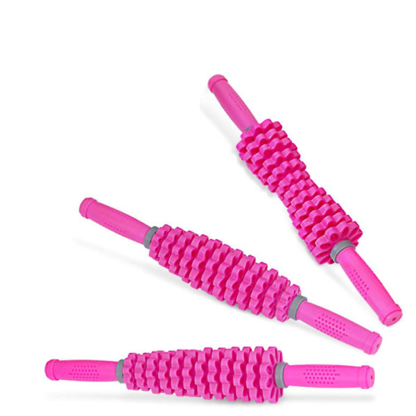 Muscle Trigger Point Roller Stick Bærbar Massage Stick Pink 43.5X7CM