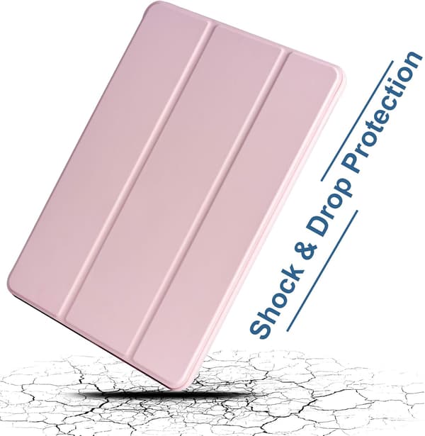 10,2 tommer Pad Cover, Hjørnebeskyttelse, Multi-Vinkel Visning, Blyantholder, Auto Våge/Sov, Pink