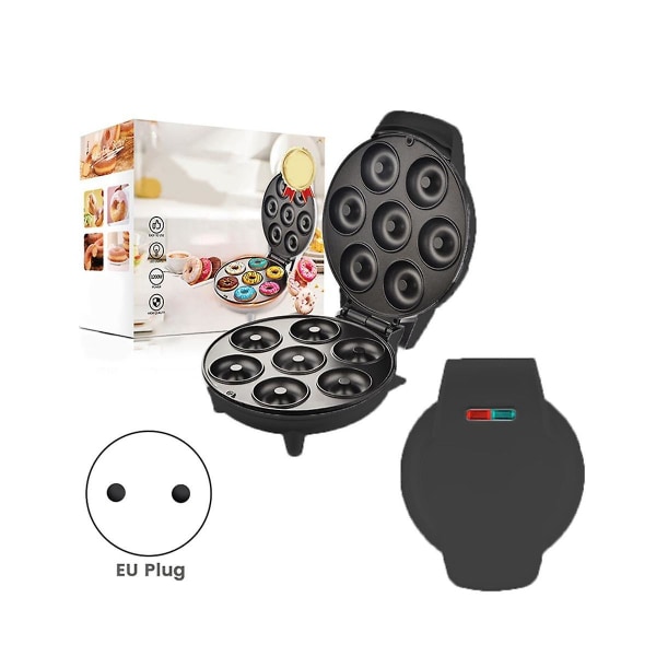 Elektrisk Mini Donut Maker maskine Non-stick belagt morgenmad Snacks Desserter Køkkenapparat 220v Black