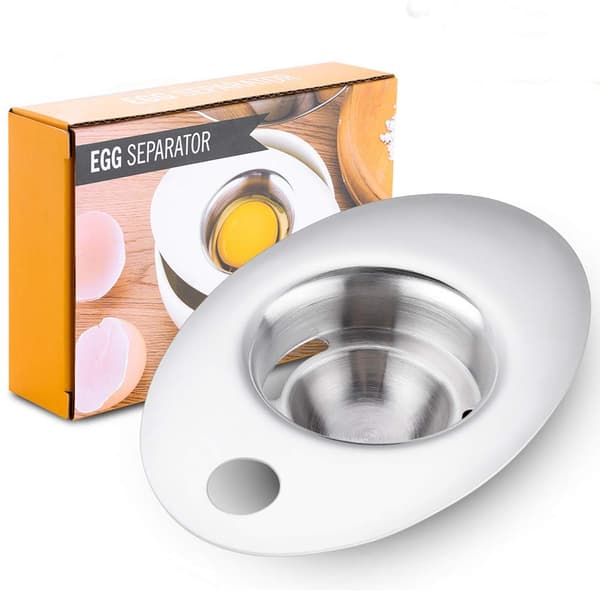 Äggseparator, 304 rostfritt stål äggula vit separator, professionellt äggseparationsverktyg för bakning av kakor, äggpuddingar, majonnäs och M-15345