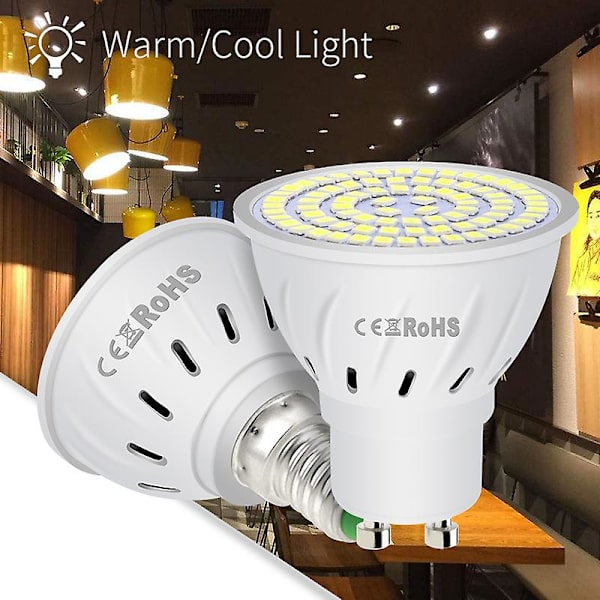 6 stk. GU10 LED Lampe E27 Spotlight Pære 3w 5w 7w Lampara E14 220v GU 10 Bombillas LED MR16 GU5.3 Spotlys B22 Dekoration Ampoul 6 stk. 48 LED'er 220v