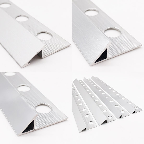 Aluminium L-formad kakelprofil, silver, 4 st, 125 cm, 1 cm