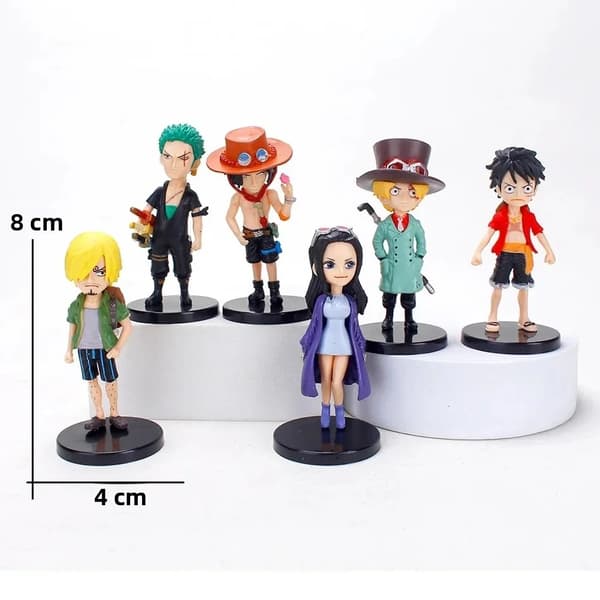 6 stk sett; ikoniske pirathelt PVC samleobjekt actionfigurer, dekorasjonsleker, julegave til barn