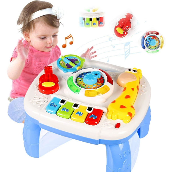 Pedagogisk bord morsomt læringsbord babyleketøy 12-18 måneder Musikalsk læringsbord