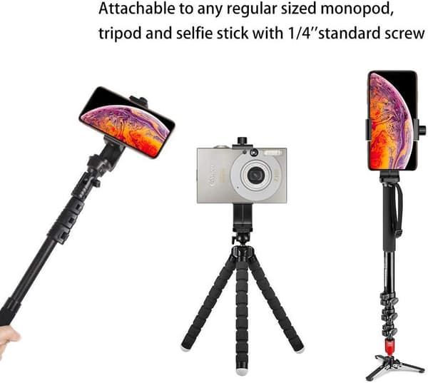 Tripod Standard Adapter Roterbart Digitalkamerafeste Selfie-linse Ringlys Kompatibelt med videokameraer og de fleste mobiltelefoner