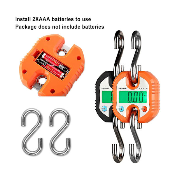 Bagagevåg Kranvåg 150kg Dubbel Precision Elektronisk Digital Hängande Vågskala Mini Lcd Ring Hängande Vågskala Bagagevåg (orange)