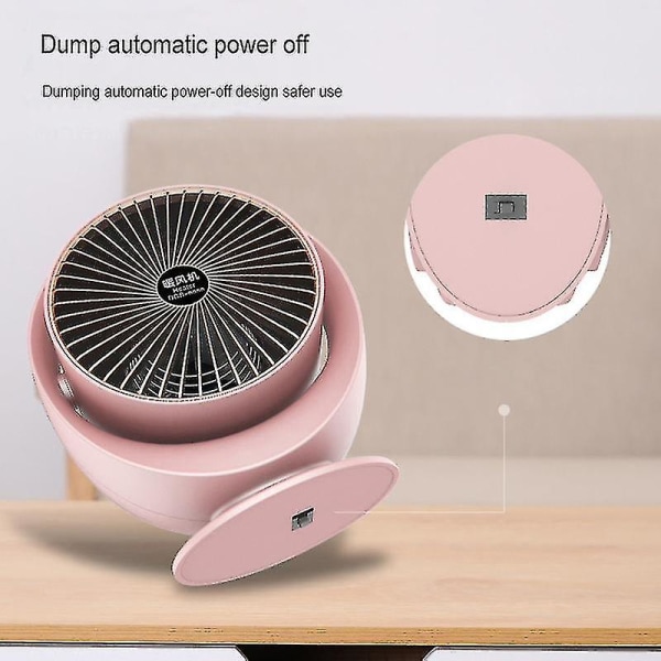 Rymdvärmare, energieffektiv liten rymdvärmare för sovrum, ptc Keramisk elektrisk rymdvärmare för kontor och husbil (Färg: Rosa)