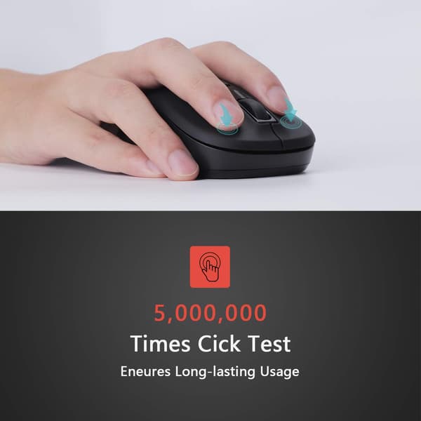 Trådløs 2.4G Ergonomisk Mus, Ledningsfri til Laptop Windows, Sort
