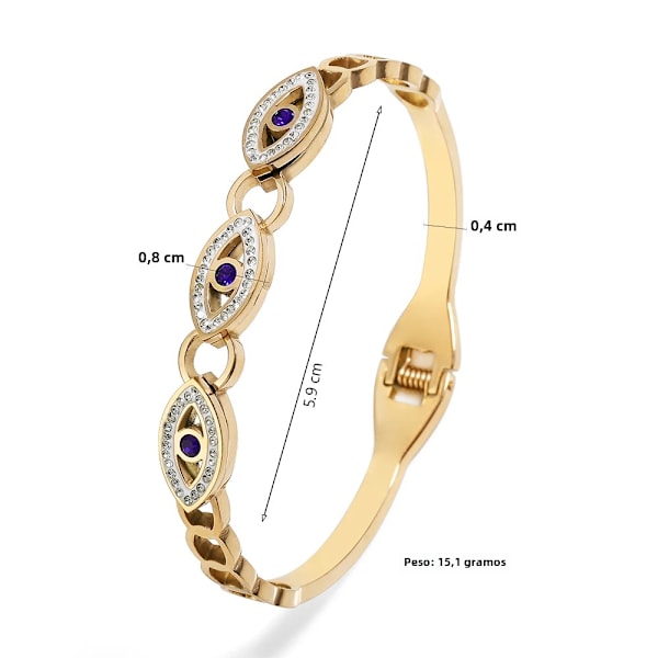 Mote Hollow Tre Øyne Rustfritt Stål Armbånd For Kvinner Menn Gull Sølv Par Cubic Zirconia Armbånd Fest Daglig Smykker 3