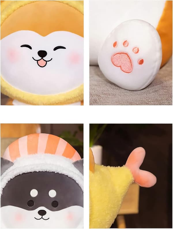 Søte kosedyr, Squishy Corgi kosedyrpute med sushi, gave til barn jenter gutter (Sushi)