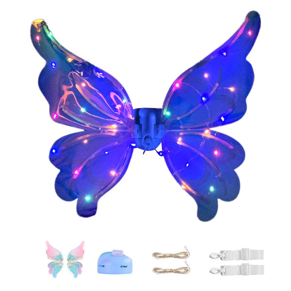 New Arrive Light Up Fairy Wings For Girls Pet,led Butterfly Wings,hund Halloween Kostymer Fairy Wings For Dogs,elektriska Fairy Wings Kostym Fairy Kostnad BLUE