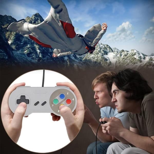 Blå Teleskopisk Gamepad, Kompatibel med iOS, Android, PUBG, Switch, PS4 Trådlös BT 5.0