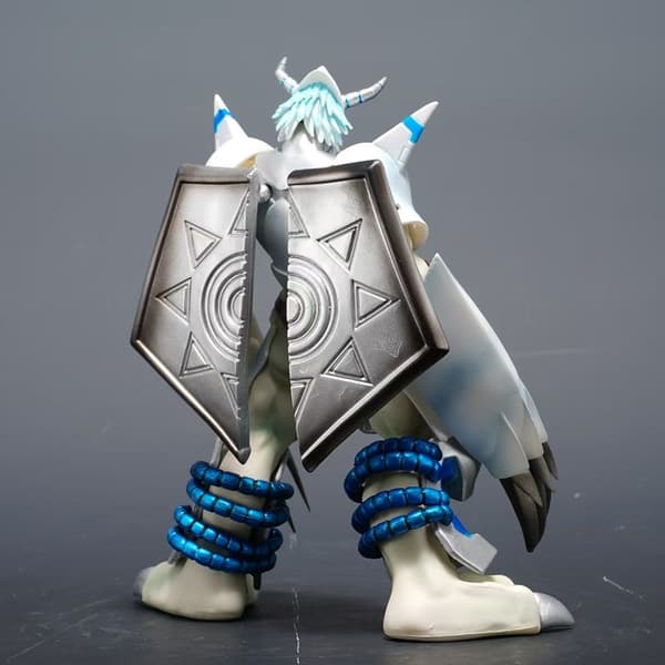 Digital Monster Anime Figur, 20cm Wargreymon Hvit Statue Samleobjekt Skrivebordsdekorasjon for Voksne