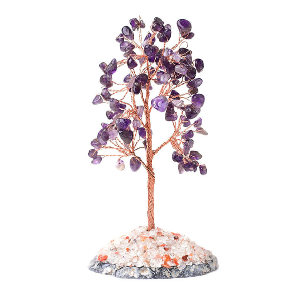 Naturlig ametyst træ agat skåret lilla krystaltræ boligdekoration (1 stykke ca. 100*50 mm)