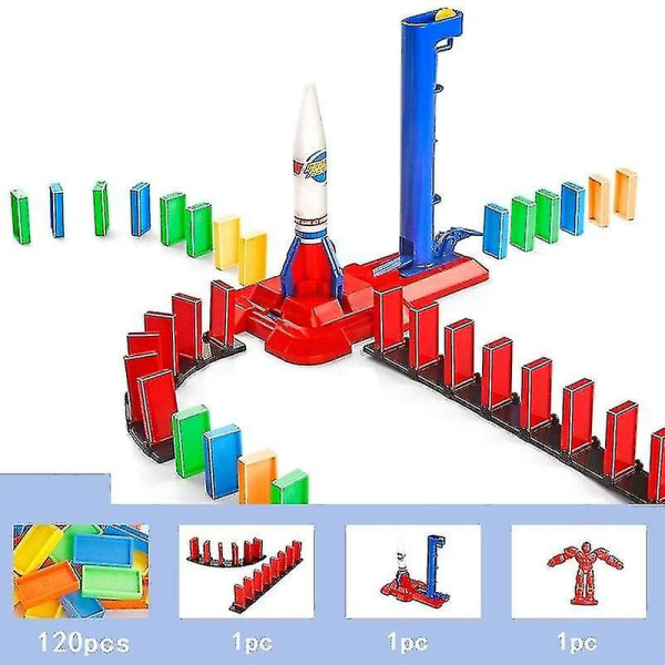 Pædagogisk legetøj Byggeklodser Pædagogisk spil Rocket Set Kids Dominoes Toy Kids