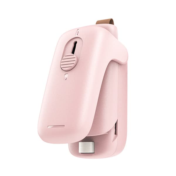 Mini forsegler for plastposer, snacks, matoppbevaring rosa