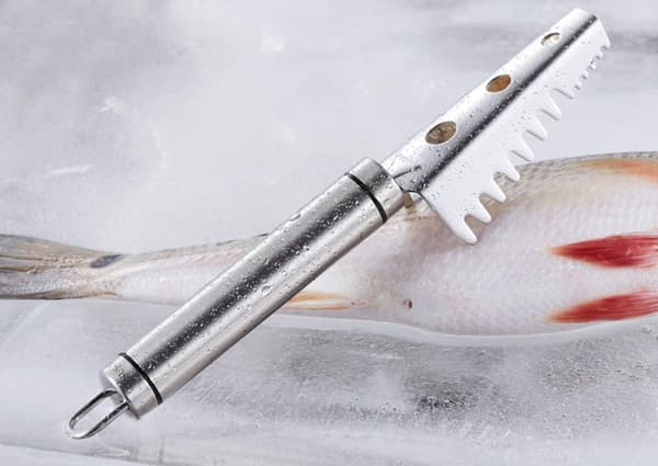 304 Rustfritt Stål Sagtan Fiskeskjellskrape - Sølv-12673