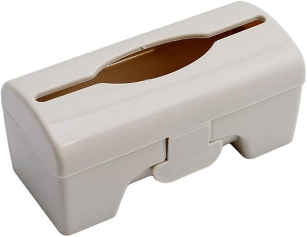 1-pack Väggmonterad förvaringslåda för plastfärgade soppåsar för kök, badrum, vardagsrum (gråaktigt vit)