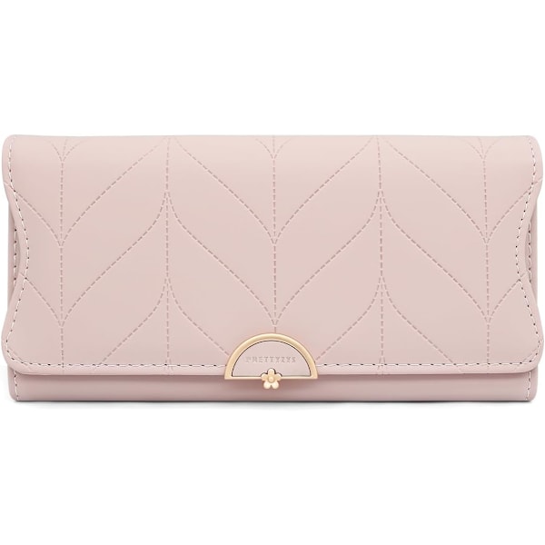 Damer Plånbok, Stor Kapacitet Myntplånbok, Blixtlås Myntfack, Damer Plånbok med 9 Kortfack, Rosa, Modern Stil 4