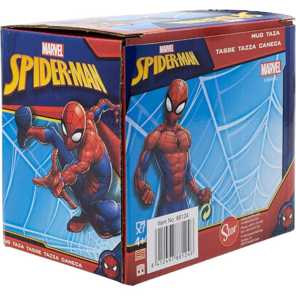 Keramisk mugg med tecknad figur, 325 ml i presentförpackning, Spindelmannen-inspirerad design